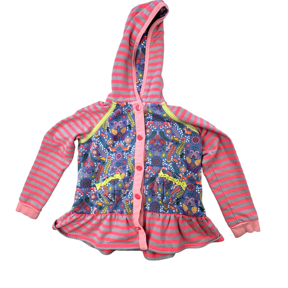 Matilda Jane Hoodie and Shorts Kids Size 6 Floral Striped Fox Polka Dot Boho